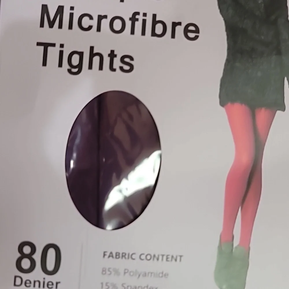 Zioccie Opaque Microfibre Tights One Size Purple Nwt
